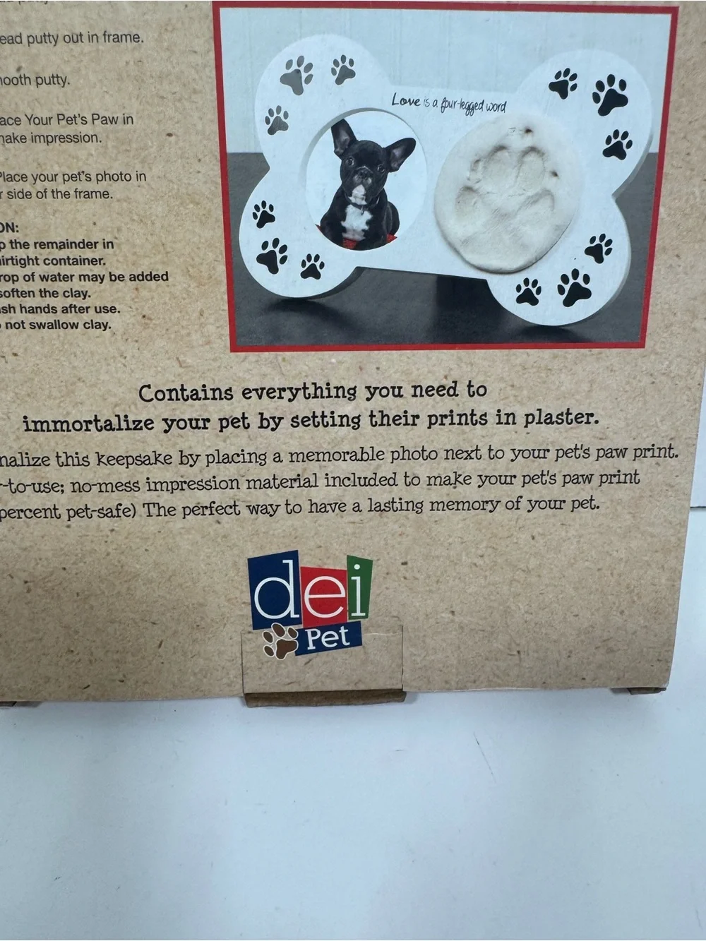 Bone-Shaped Paw Print Frame Kit - White